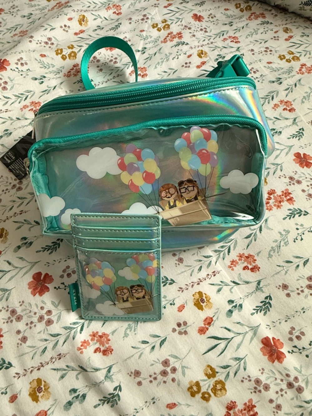 Disney Loungefly Fanny Pack - “Up”Themed - Teal Holographic